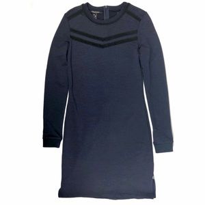 Scotch and Soda Navy dress with black sheet details. NWOT. Size Large.